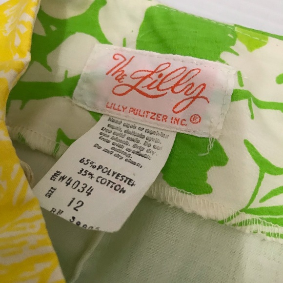 Vintage 60’/70’s Lilly Pulitzer Lime Green And Yellow Skirt W/ Lace Size 12 - Picture 5 of 5